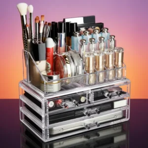 Ikee Design Clear Makeup Cosmetics Lip Gloss 4 Drawers Organizer