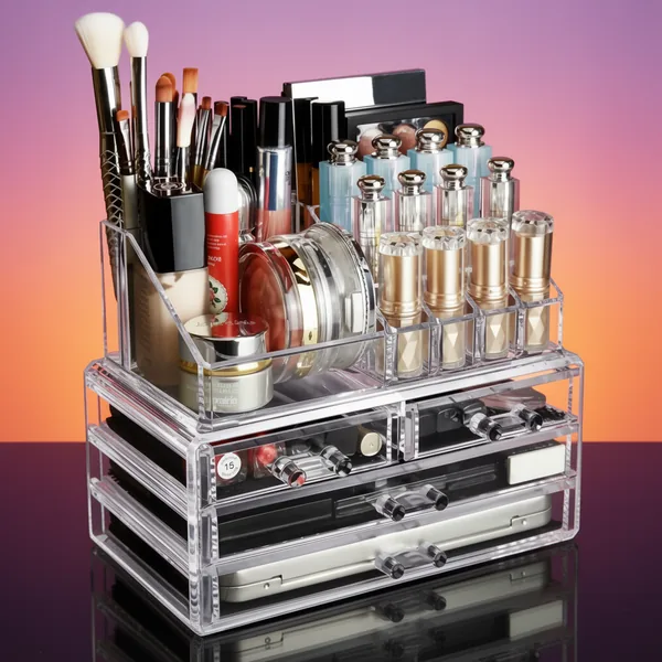 Ikee Design Clear Makeup Cosmetics Lip Gloss 4 Drawers Organizer