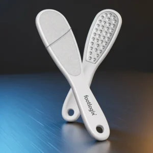 Footlogix Double-Sided Stainless Steel Foot File with Rubberized