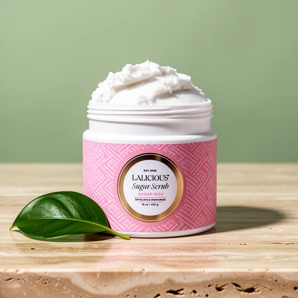LALICIOUS Sugar Kiss Exfoliating & Moisturizing Body Scrub, 16 oz