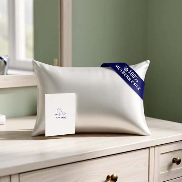 ALASKA BEAR Silk Pillowcase for Hair, Ivory