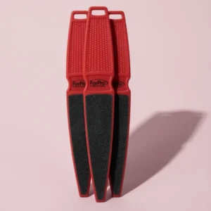 ForPro Professional Collection Pedicure Paddle Foot File, 12-Pack, Red