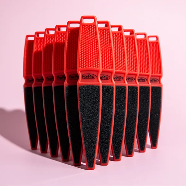 ForPro Professional Collection Pedicure Paddle Foot File, 12-Pack, Red