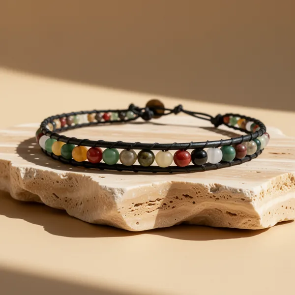 Infinityee888 Jasper Stone Ankle Bracelet