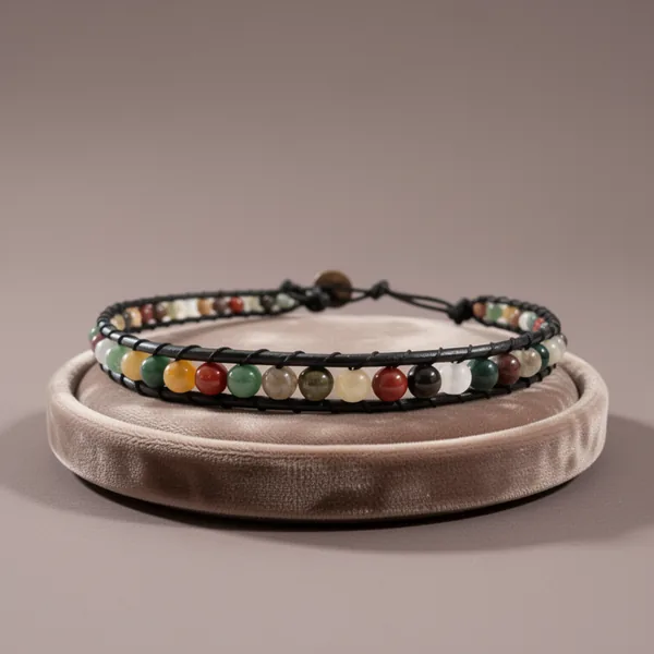 Infinityee888 Jasper Stone Ankle Bracelet