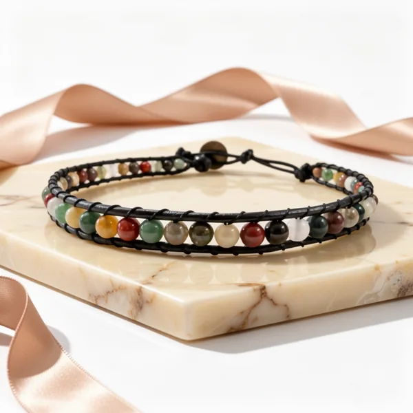 Infinityee888 Jasper Stone Ankle Bracelet