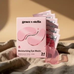 grace & Stella Moisturizing Under Eye Masks, 24 Pairs, Pink