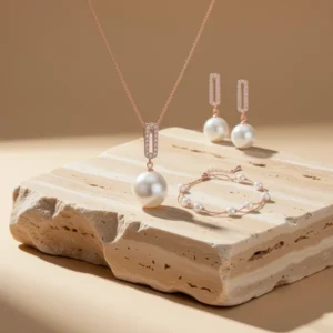 Crystalline Azuria Jewelry Simulated White Pearls Necklace