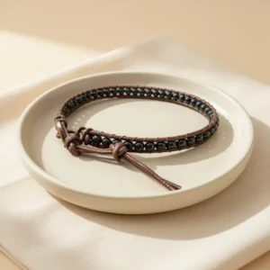 Infinityee888 Onyx Bead Anklet