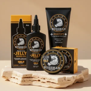Bossman Essentials Beard Kit for Men, 3 Pieces