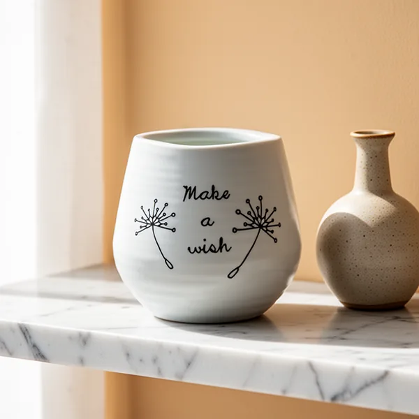 Pavilion Make a Wish White Ceramic Soy Serenity Scented Candle, 8 oz