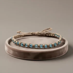 BlueRica Hemp Anklet with Glass Beads
