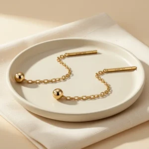 S.Leaf Threader Earrings for Women