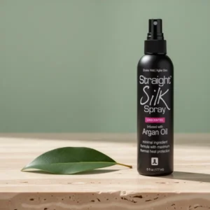 Straight Silk Spray with Moroccan Argan Oil Thermal Protector Spray, 6 oz