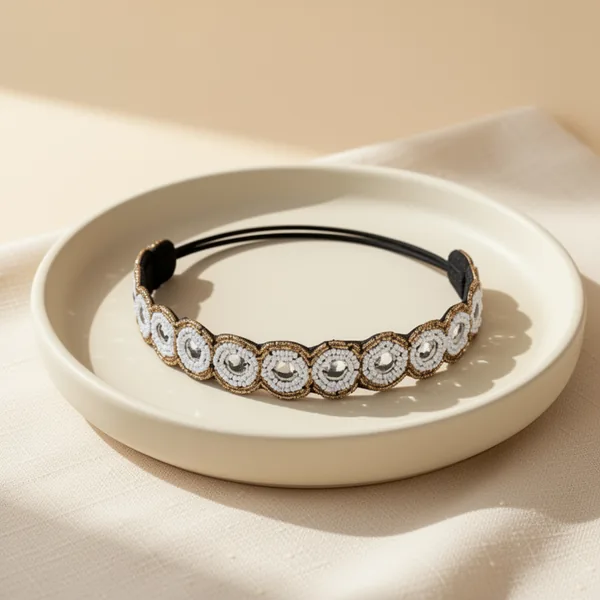 Teenitor Hairbands for Women 5 Rhinestone Beaded Headbands, 5 Pieces