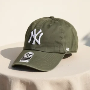 Mlb Moss Green Primary Logo Clean Up Adjustable Strap Baseball Cap