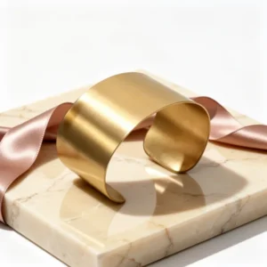 Silver-Tone Wide Grooved Cuff