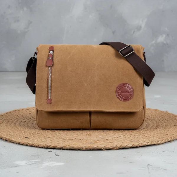 Vintage Canvas Satchel, Coffee