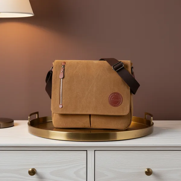 Vintage Canvas Satchel, Coffee