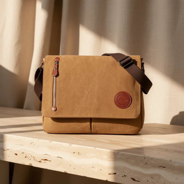Vintage Canvas Satchel, Coffee