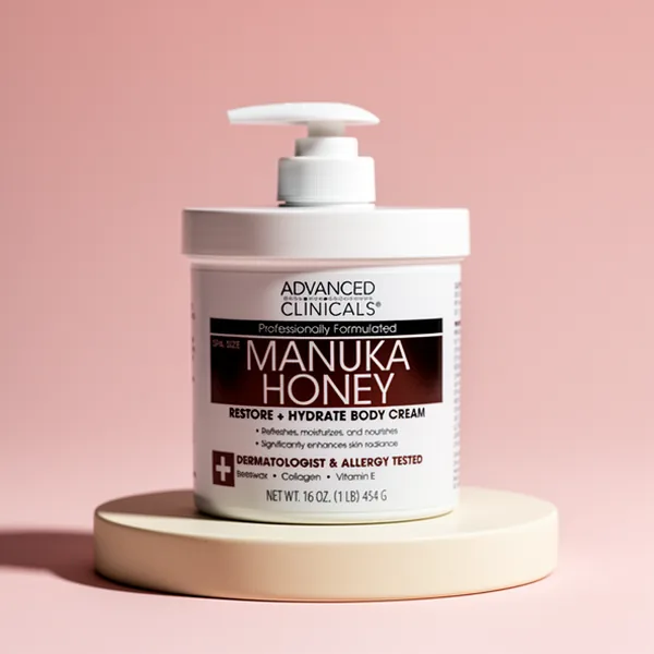 Advanced Clinicals Manuka Honey Body Cream for Women & Men, 16 oz
