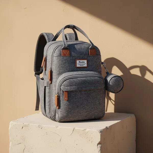 RUVALINO Diaper Bag Backpack, Gray