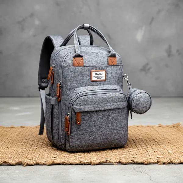 RUVALINO Diaper Bag Backpack, Gray