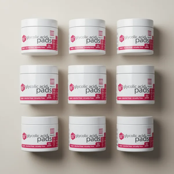 Touch 20% Glycolic Acid Pads Exfoliating Face Wipes, 50 Count