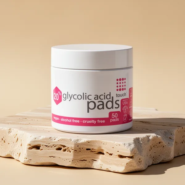 Touch 20% Glycolic Acid Pads Exfoliating Face Wipes, 50 Count