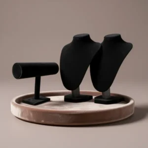 Comelyjewel Jewelry Display Set Velvet Necklace Stand, 3 Pieces