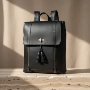 ESTARER Upgraded Version Women PU Leather Backpack, 15.6-Inch, Black