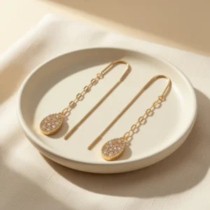 Simulated Druzy Threader Earrings for Women