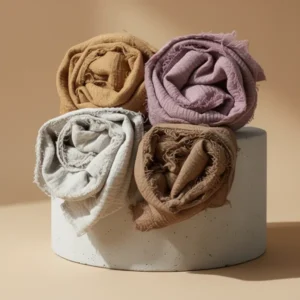 MANSHU Women's Soft Cotton Hemp Shawl, 4 Pieces