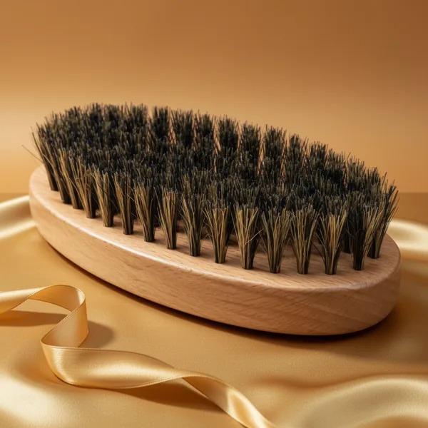 G.B.S Military Style Dual Bristle Beard and Hair Brush, Black