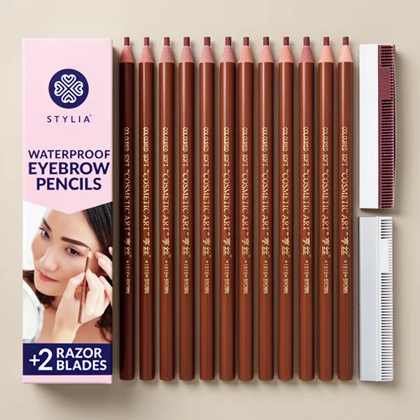 Stylia Eyebrow Pencil, 12 Pieces