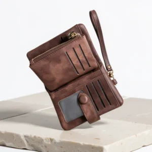 AOXONEL Women's Small Bifold Leather Wallet