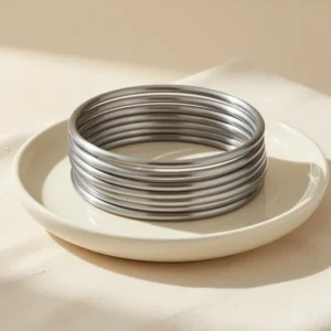 Glossy Thin Round Bangle, 7-Pack
