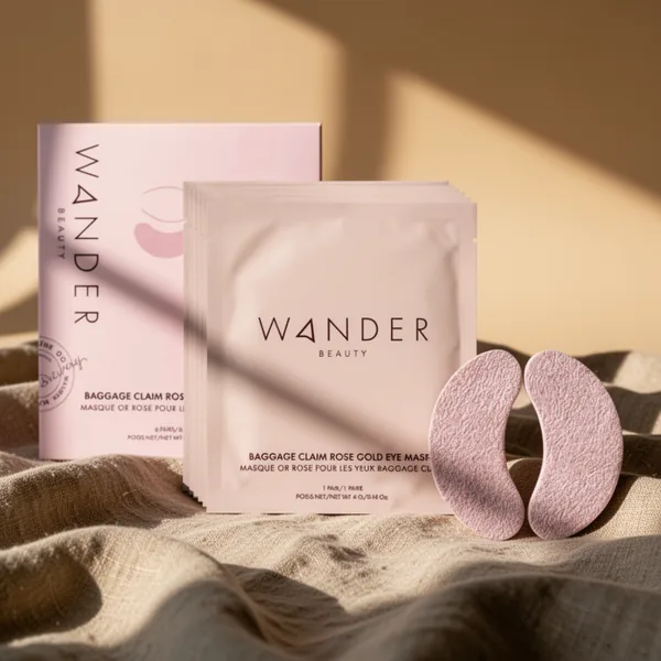 Wander Beauty Baggage Claim Rose Gold Foil Under Eye Patches, 6 Pairs