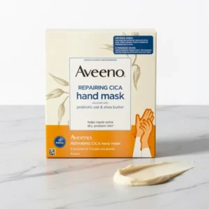 Aveeno Repairing Cica Hand Mask with Prebiotic Oat, 6 Count