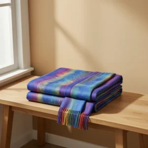 Colorful Flowers Jacquard Cotton Pashmina