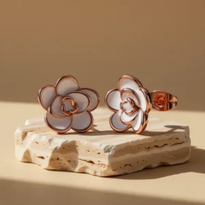 AllenCOCO Rose Flower Stud Earrings for Women