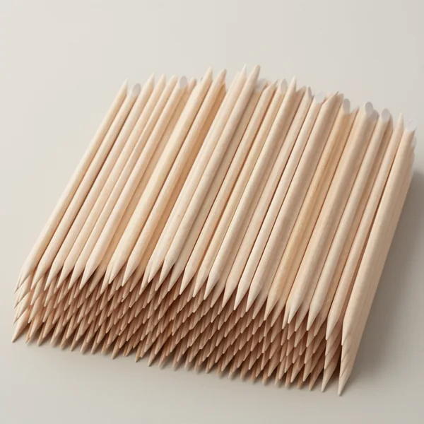 BTYMS Orange Wood Stick Cuticle Pusher 4.5 Inch Double Sided Wooden