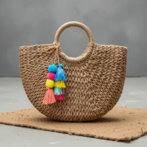 Epsion Womens Large Straw Beach Tote Bag