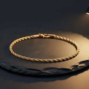 Barzel 18K Gold Plated Braided Rope Anklet for Women