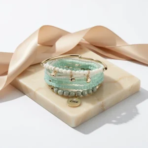 LOYALLOOK Bohemian Stackable Bead Bracelets for Women, 6 Sets