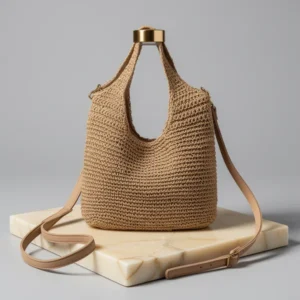 Hand-woven Soft Large Straw Shoulder Bag