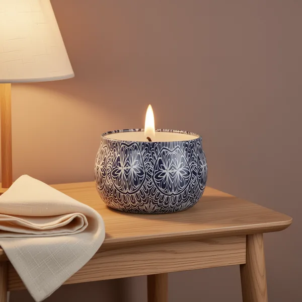 Citronella Candles, 4-Pack, Navy Blue