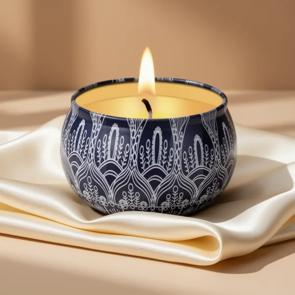Citronella Candles, 4-Pack, Navy Blue
