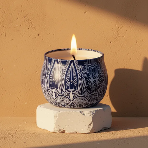 Citronella Candles, 4-Pack, Navy Blue