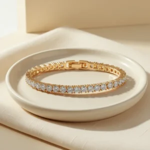 PAVOI 14K Gold Plated 3mm Cubic Zirconia Classic Tennis Bracelet